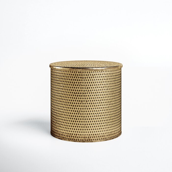 Barkley 16'' Tall Iron Drum End Table