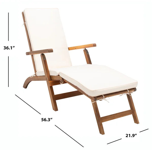 Barksdale 56.3'' Long Acacia Steamer with Cushions