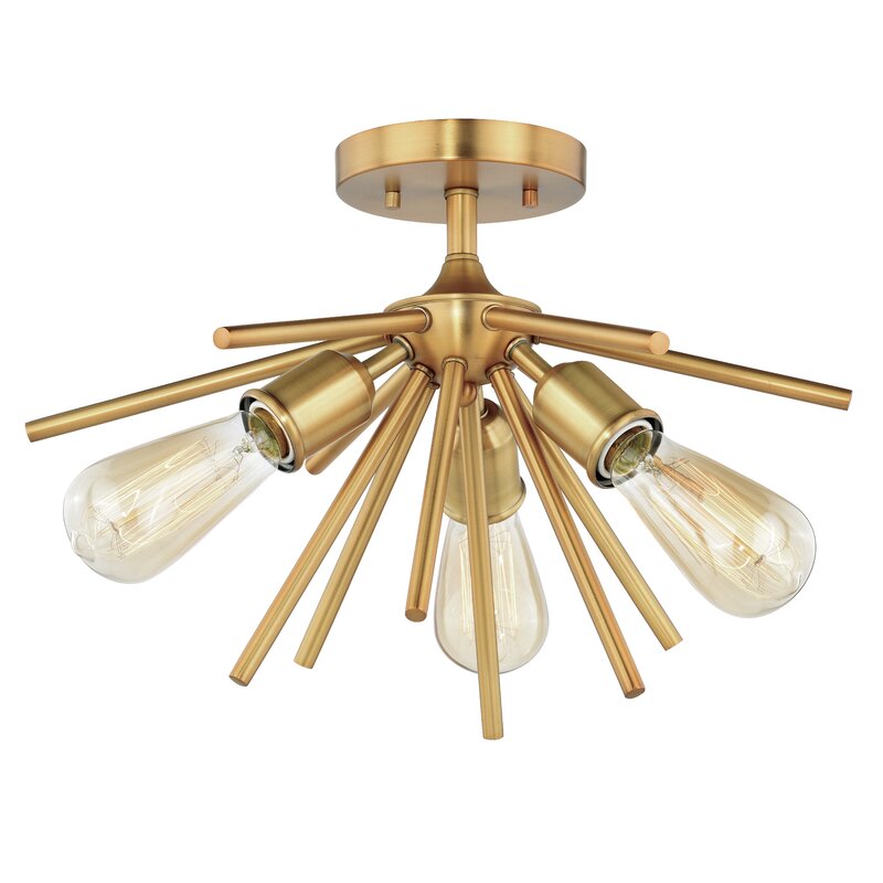 Barlo 3 - Light 17" Sputnik Sphere Semi Flush Mount SS380