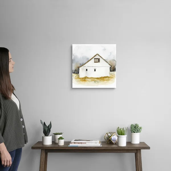 26" H x 26" W x 1.75" D Barn Watercolor I by Victoria Barnes - Painting on Canvas