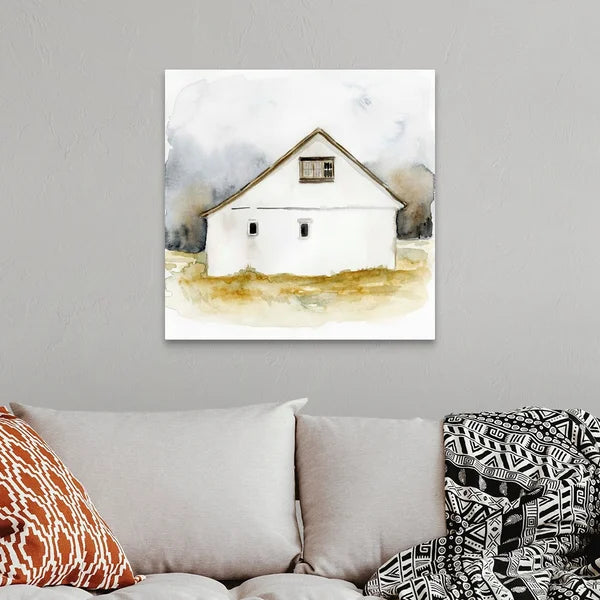 26" H x 26" W x 1.75" D Barn Watercolor I by Victoria Barnes - Painting on Canvas