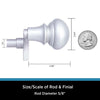 Barnet Twist and Fit No Tools Decorative Window Single Curtain Rod Set - 48