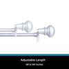 Barnet Twist and Fit No Tools Decorative Window Single Curtain Rod Set - 48