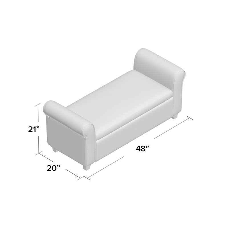 Barney faux leather flip hot sale top storage bench