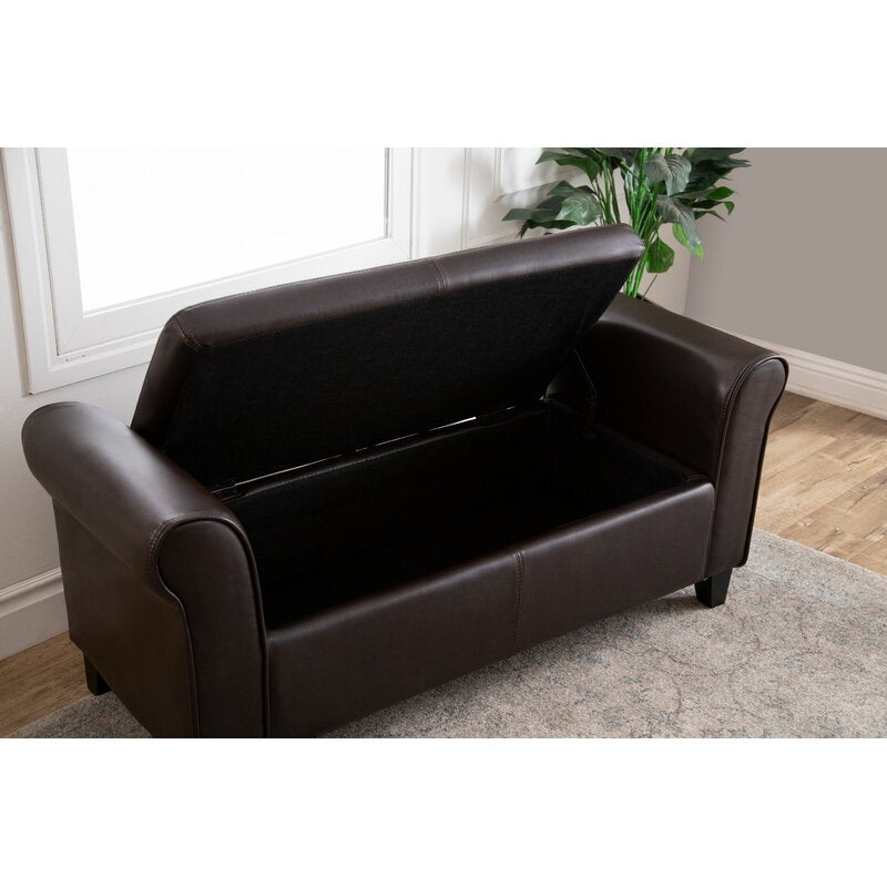 Barney faux leather flip deals top storage bench