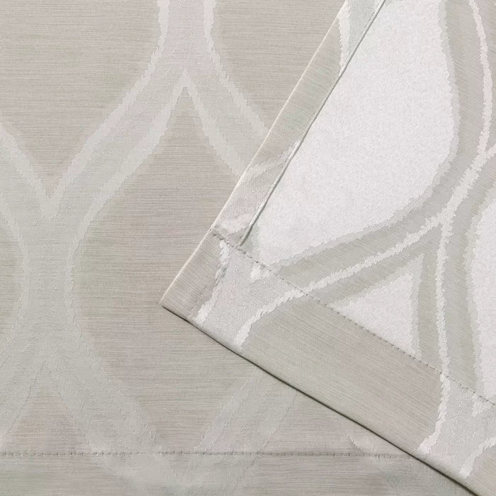 Baronne Geometric Semi-Sheer Grommet Curtain Panels, 54" W x 108" L, (Set of 2)