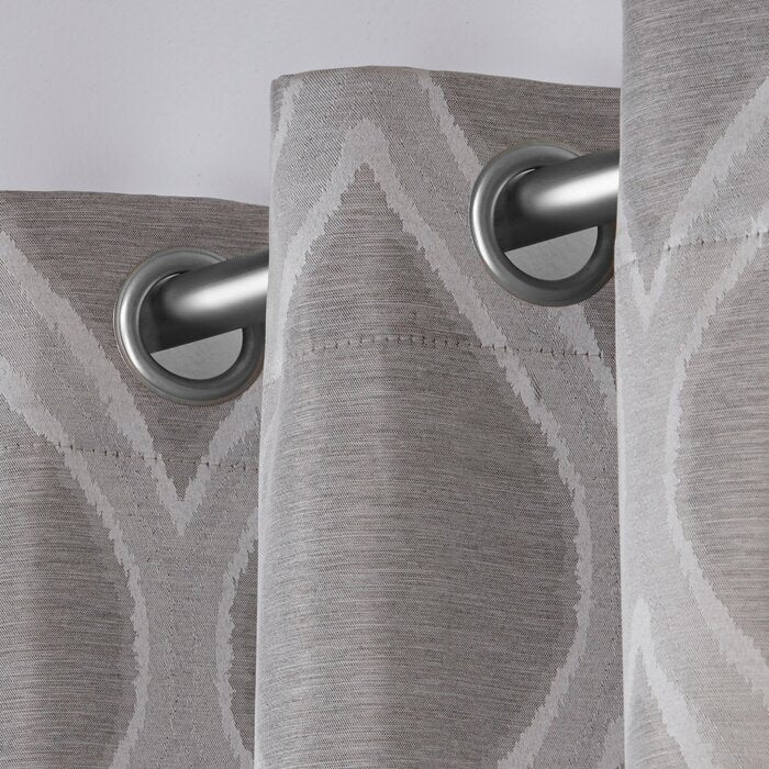 Baronne Polyester Semi-Sheer Curtain Pair 54" W x 96" L (Set of 2)