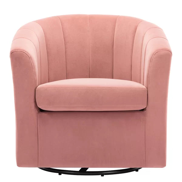 Barrentine 30.3'' Wide Velvet Swivel Barrel Chair
