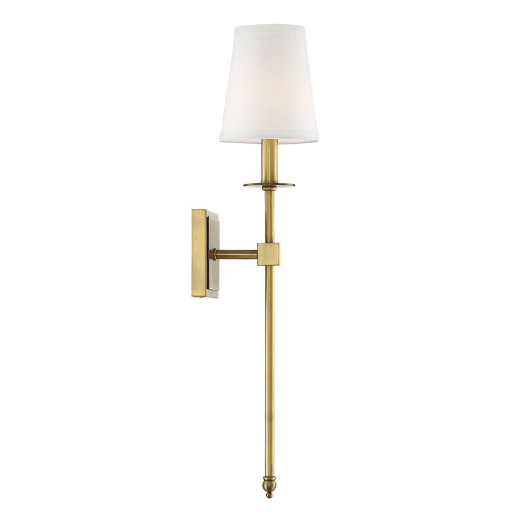 20" H x 5" W x 5" D Warm Brass Barrett 1 Light Dimmable Wallchiere (Set of 2)