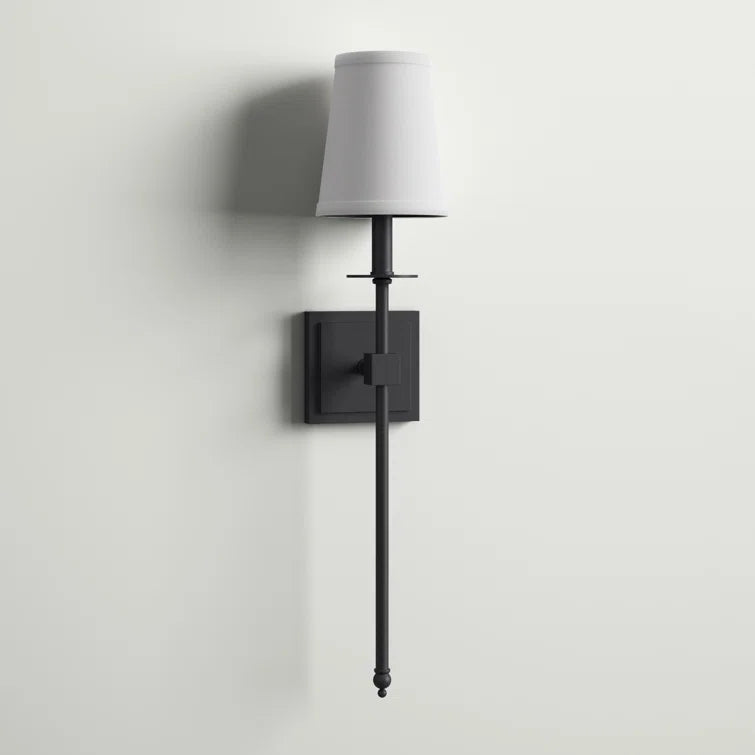 20" H x 5" W x 5" D Matte Black Barrett 1 - Light Dimmable Wallchiere (Set of 2)