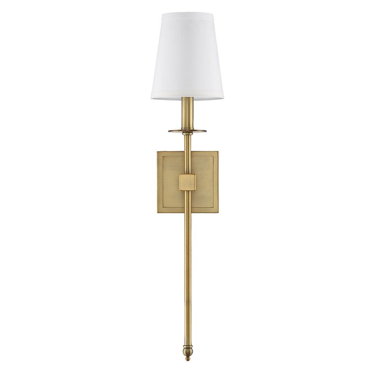 20" H x 5" W x 5" D Warm Brass Barrett 1 Light Dimmable Wallchiere (Set of 2)