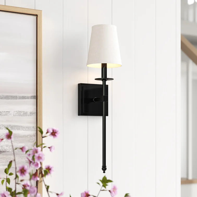 20" H x 5" W x 5" D Matte Black Barrett 1 - Light Dimmable Wallchiere (Set of 2)