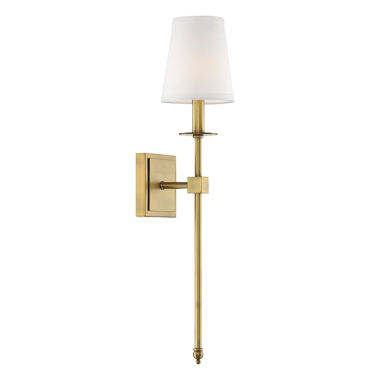 20" H x 5" W x 5" D Warm Brass Barrett 1 Light Dimmable Wallchiere (Set of 2)