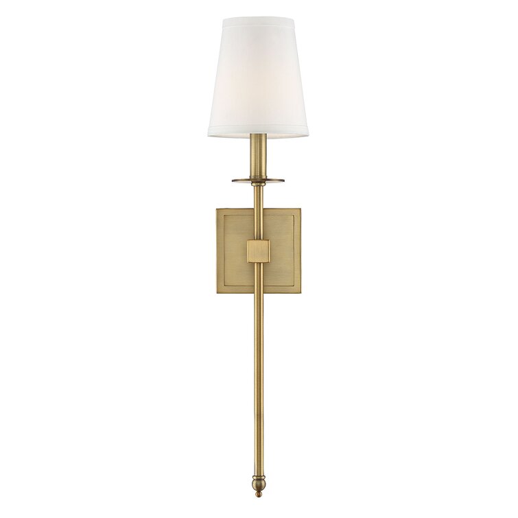 20" H x 5" W x 5" D Warm Brass Barrett 1 Light Dimmable Wallchiere (Set of 2)