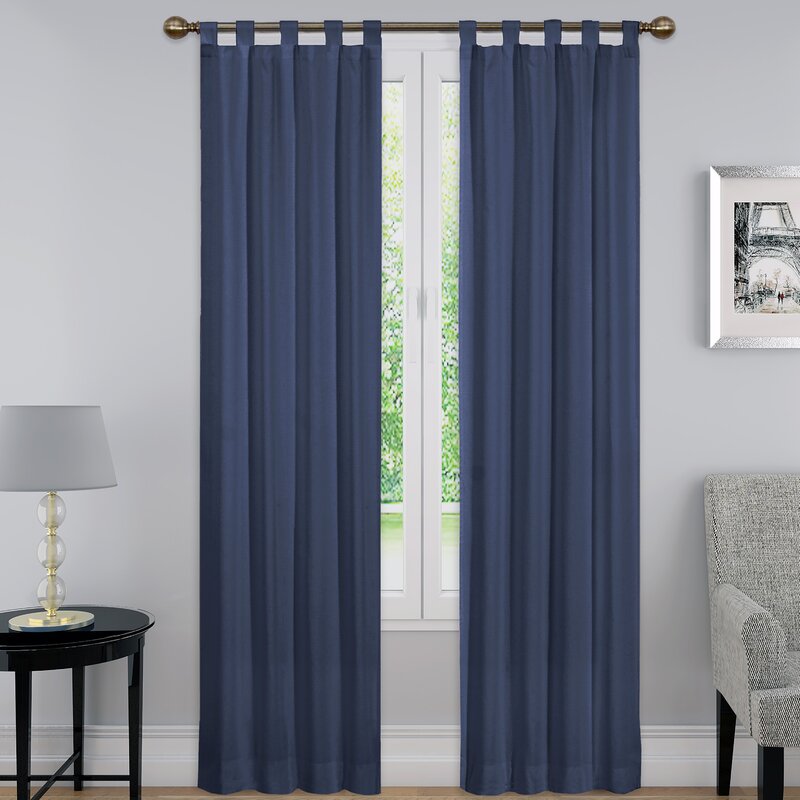 Barretti Cotton Blend Solid Sheer Tab Top Curtain Panels 30x95 SS403