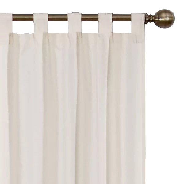 Barretti Cotton Blend Solid Sheer Tab Top Curtain Panels 30"x95" (Set of 2)