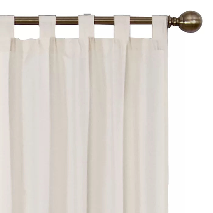 Barretti Cotton Blend Solid Sheer Tab Top Curtain Panels, 30" W x 63" L, (Set of 2)