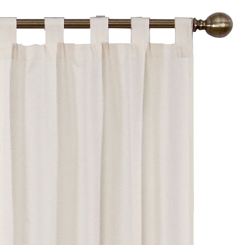 Barretti Cotton Blend Solid Sheer Tab Top Curtain Panels (Set of 2) 30" x 95"