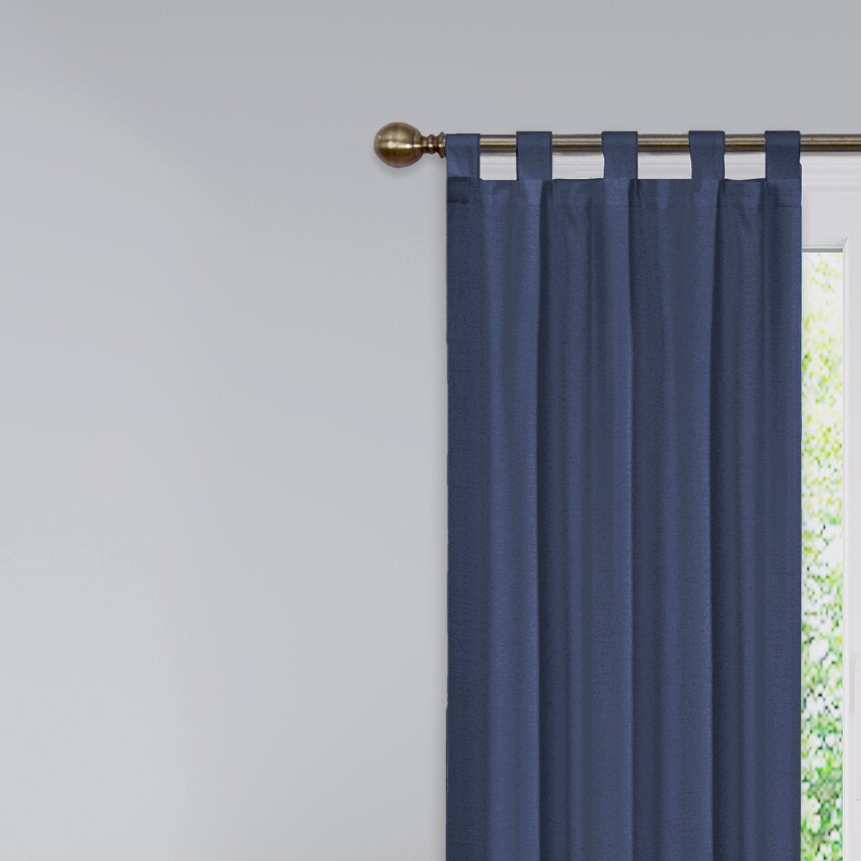 5 SETS Barretti Cotton Blend Solid Sheer Tab Top Curtain Panels  AS165