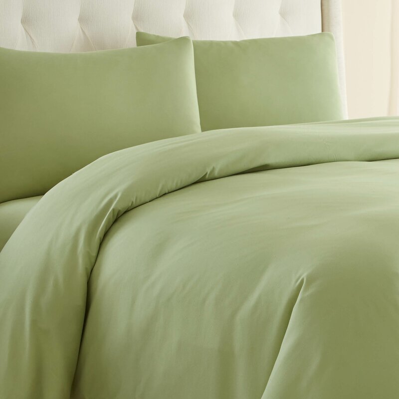 Barron Eggplant Microfiber Traditional Duvet Cover Set. King