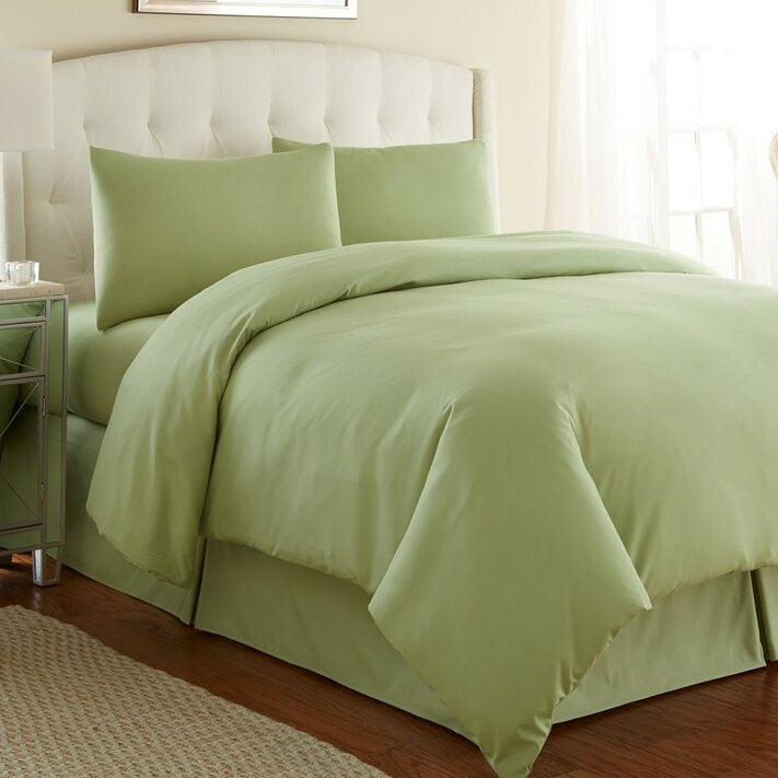 Barron Eggplant Microfiber Traditional Duvet Cover Set. King