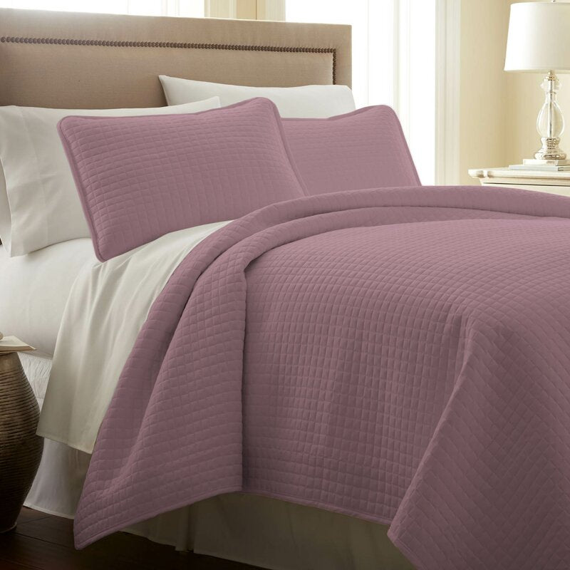 Barron Microfiber Reversible Quilt Set, Full/Queen Quilt + 2 Standard Shams