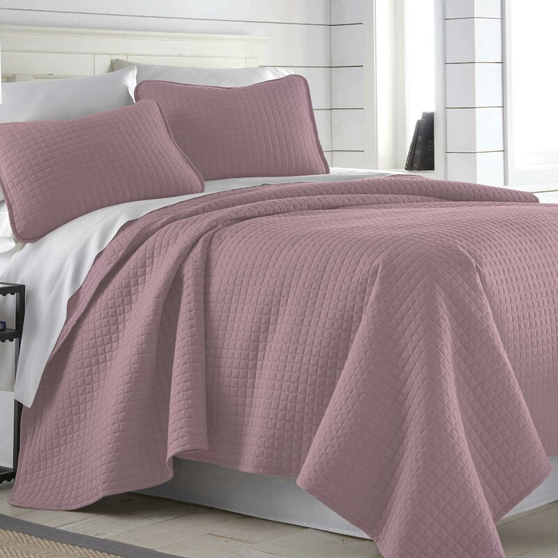 Barron Microfiber Reversible Quilt Set, Full/Queen Quilt + 2 Standard Shams