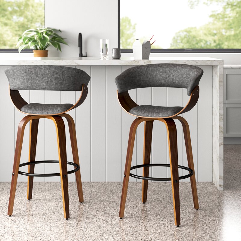 Barry Swivel 29.73" Bar Stool (Set of 2)