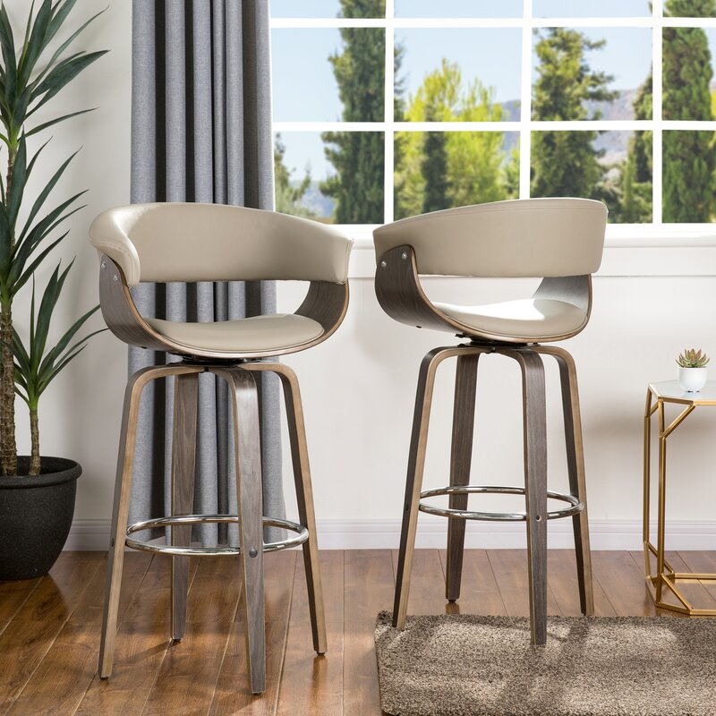 Barry Swivel 29.73" Bar Stool (Set of 2)