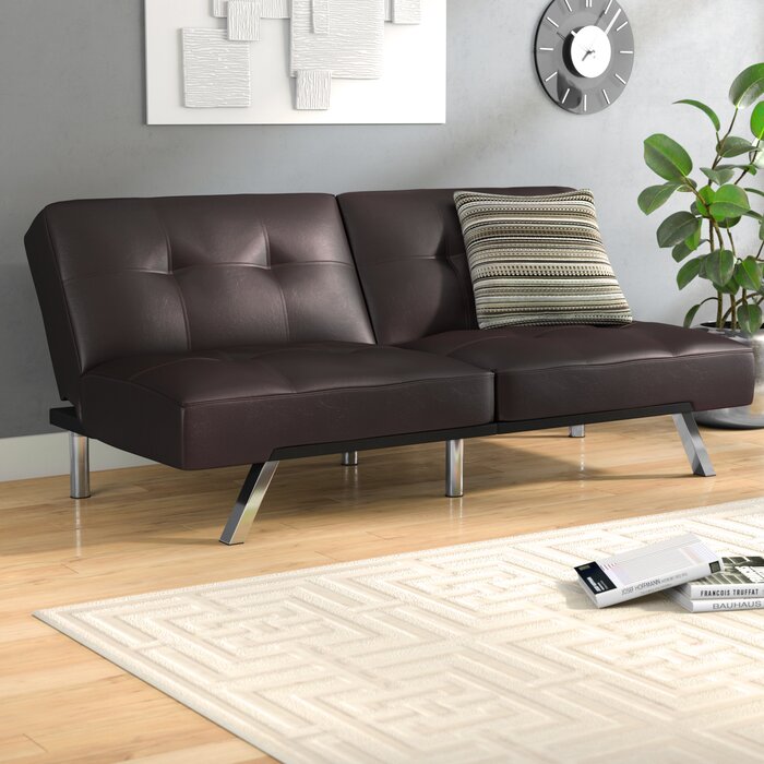 Bartlett Full 70" Wide  Faux Leather Convertible Sofa EJ463