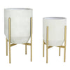 Beige Bartling 2-Piece Metal Pot Planter LX4477