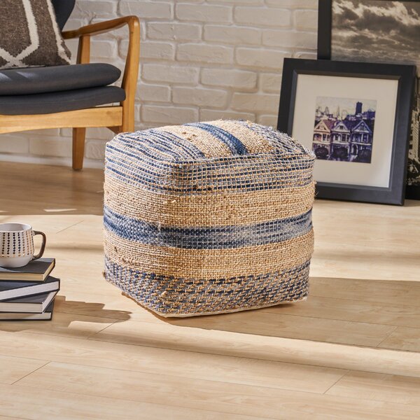 Bartow Square Striped Pouf Ottoman #LX427