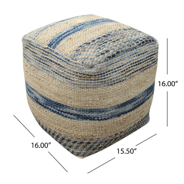 Bartow Square Striped Pouf Ottoman #LX427