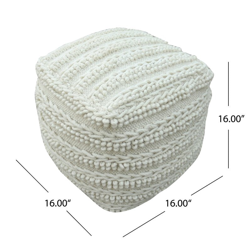 Bartow 16'' Wide Square Striped Pouf Ottoman CYB661