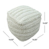 Bartow 16'' Wide Square Striped Pouf Ottoman CYB661