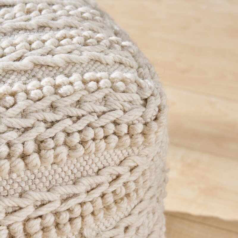 Bartow 16'' Wide Square Striped Pouf Ottoman CYB661
