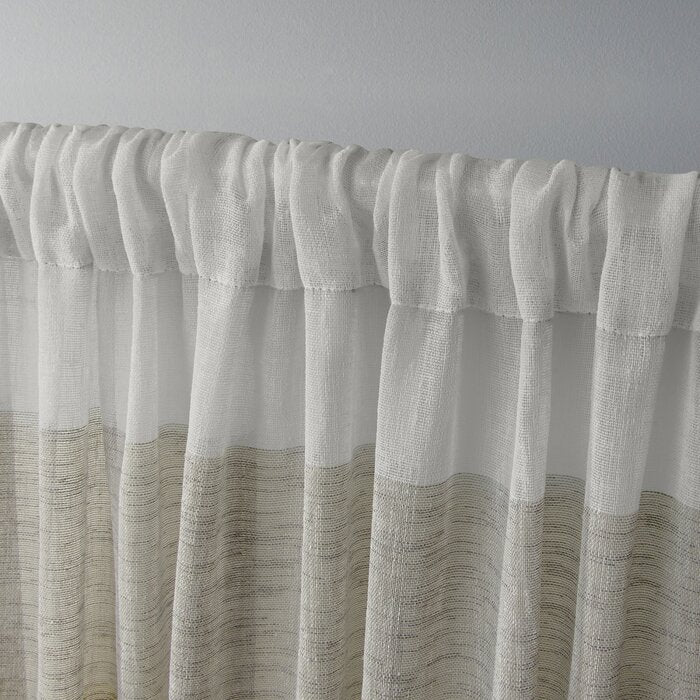 Bartow Striped Semi-Sheer Rod Pocket Curtain Panels (Set of 2) EE1250