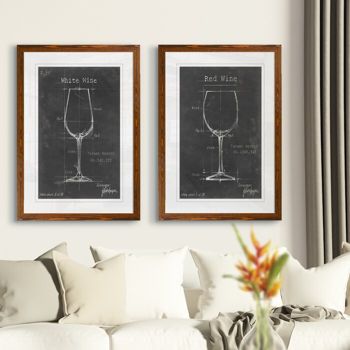 20" H x 16" W x 1.25" D Barware Blueprint III by Antonyus Bunjamin (Abe) - 2 Piece Picture Frame Painting