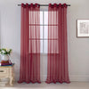 Batavia Voile Solid Sheer Grommet SINGLE Curtain Panel, Burgundy