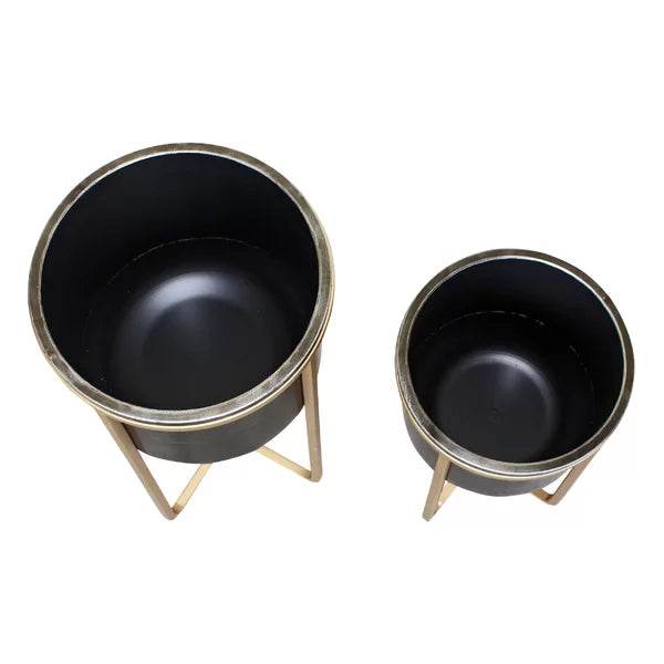 Bates 2-Piece Iron Pot Planter Set