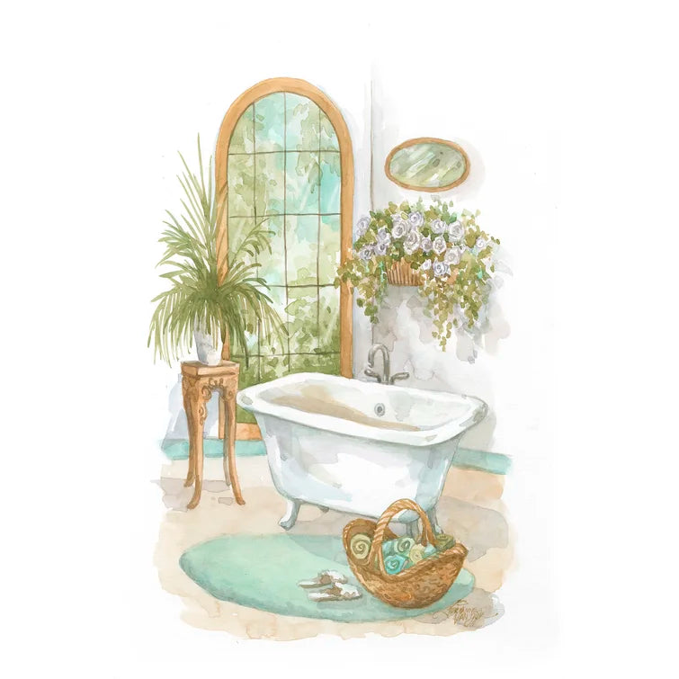 36" H x 24" W x 1" D Bath In Spa II by Jerianne Van Dijk - Painting on Canvas
