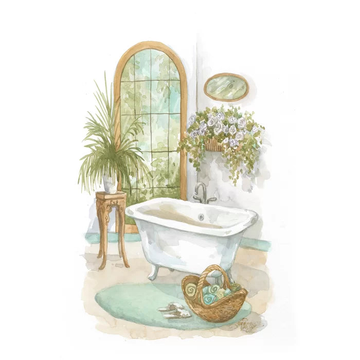 36" H x 24" W x 1" D Bath In Spa II by Jerianne Van Dijk - Painting on Canvas