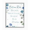 Bathroom Rules Watercolor Flower Word Design by Milli Villa - Textual Art Print PK271