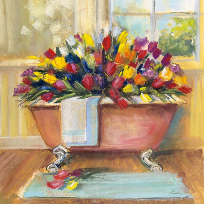12" H x 12" W x 1.25" D Bathtub Bouquet II by Carol Rowan - Wrapped Canvas Painting