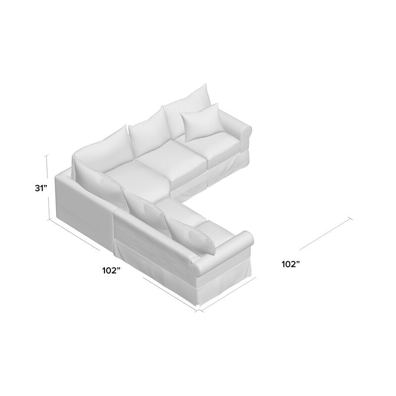 Bauer 102" Wide Cotton Corner Sectional *AS-IS*