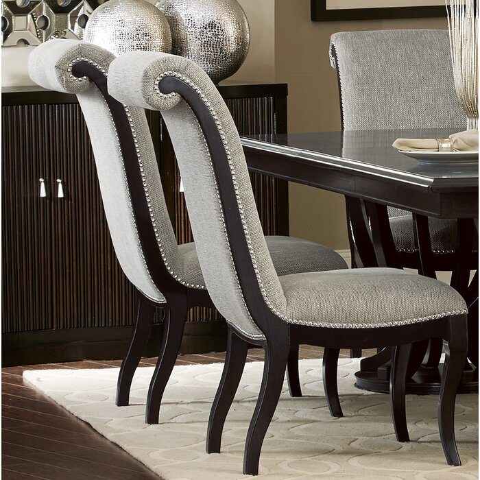 Baypoint Linen Upholstered Side chair in Espresso