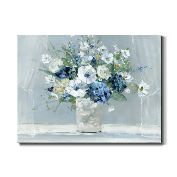 Be Happy Blue - Wrapped Canvas Print, 12" H x 8" W x 1" D