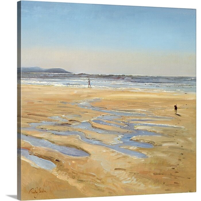 Beach Strollers by Timothy Easton Painting Print on Canvas LX4342