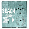 Beach This Way Clock with Thermometer (#K1596)