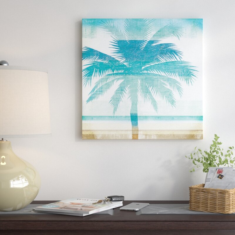 26" H x 26" W x 1.5" D Beachscape Palms II by Michael Mullan - Wrapped Canvas Gallery-Wrapped Canvas Giclée KB289